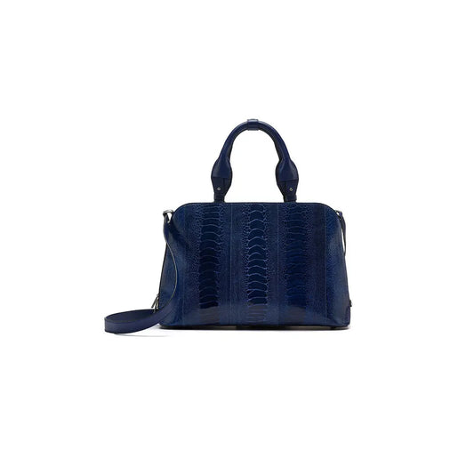 Blue Lexington Ostrich Leather Business Bag Bellabags Bellabags