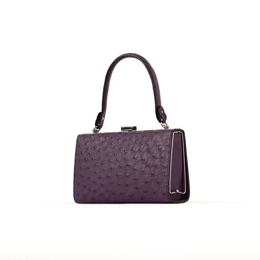Purple Libby Ostrich Leather Evening Bag Bellabags Bellabags