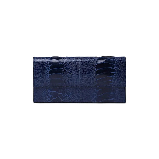 Blue Mississippi Ostrich Leather Purse Bellabags Bellabags