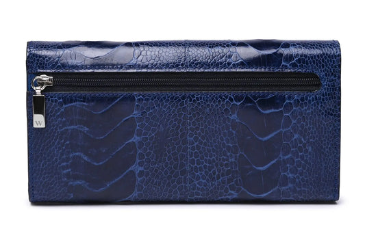 Blue Mississippi Ostrich Leather Purse Bellabags Bellabags