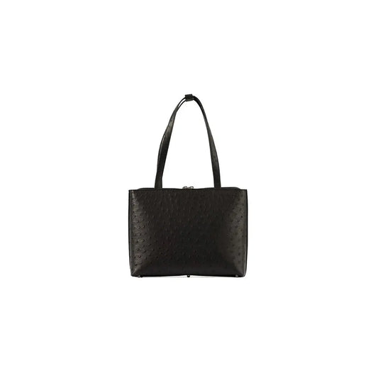 Black Lilibet Ostrich Leather Tote Bag Bellabags Bellabags