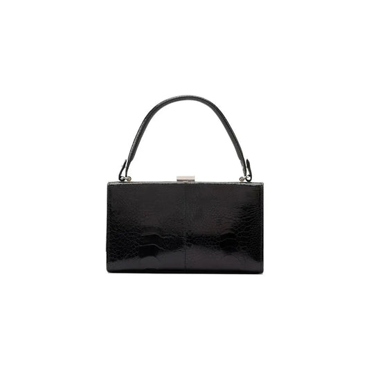 Black Libby Ostrich Leg Leather Evening Bag Bellabags Bellabags