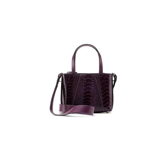 Purple Lily Ostrich Leg Leather Shoulder Bag Bellabags Bellabags