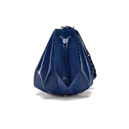 Blue Venus Ostrich Leather Bucket Bag Bellabags Bellabags