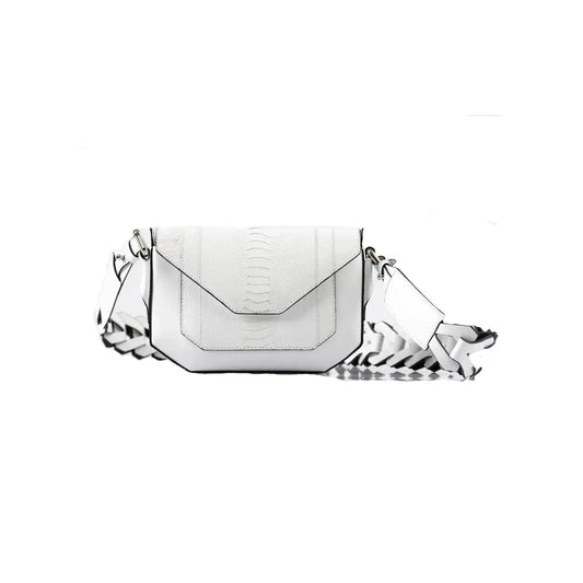 White Lee Ostrich Leather Shoulder Bag Bellabags Bellabags