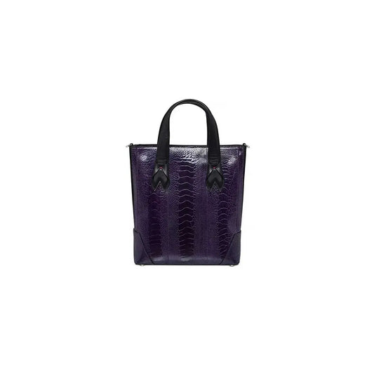 Purple Lola Ostrich Leather Top Handle Bag Bellabags Bellabags