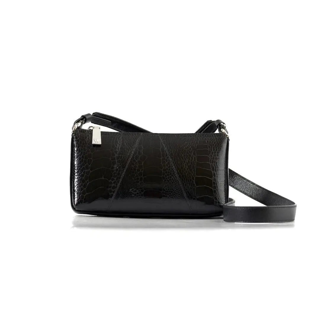 Black Los Angeles Ostrich Leather Purse Bellabags Bellabags