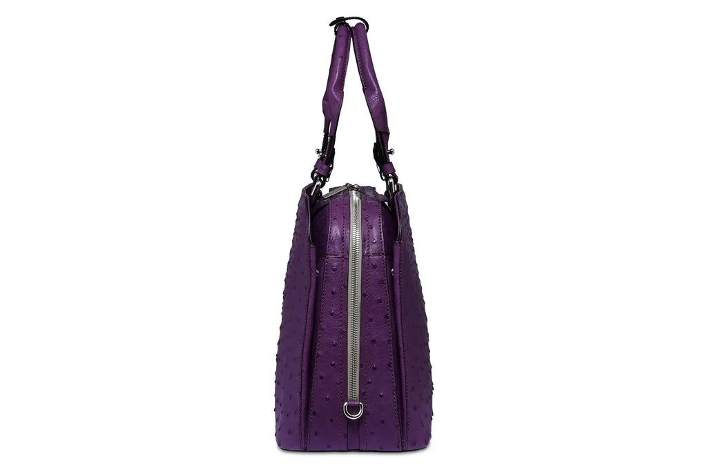 Purple Lexington Ostrich Quill Leather Business Bag Bellabags Bellabags