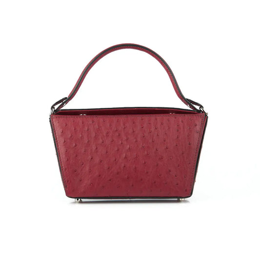 Red Lottie Ostrich Leather Crossbody Bag Bellabags Bellabags