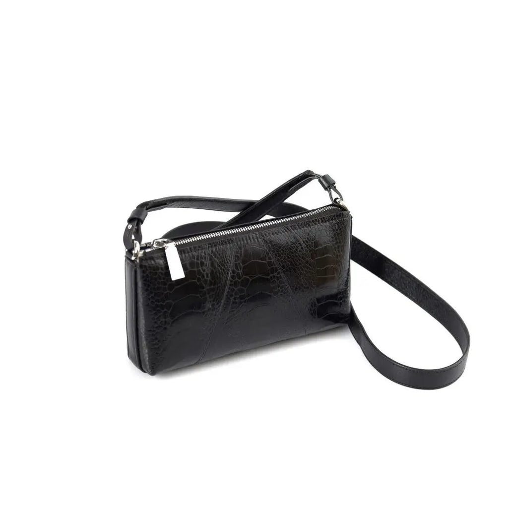 Black Los Angeles Ostrich Leather Purse Bellabags Bellabags