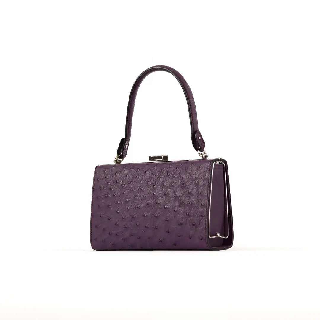 Purple Libby Ostrich Leather Evening Bag Bellabags Bellabags