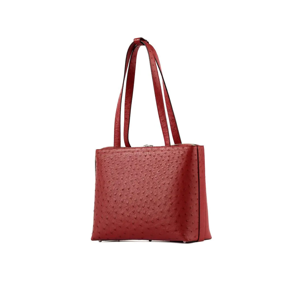 Red Lilibet Ostrich Leather Tote Bag Bellabags Bellabags