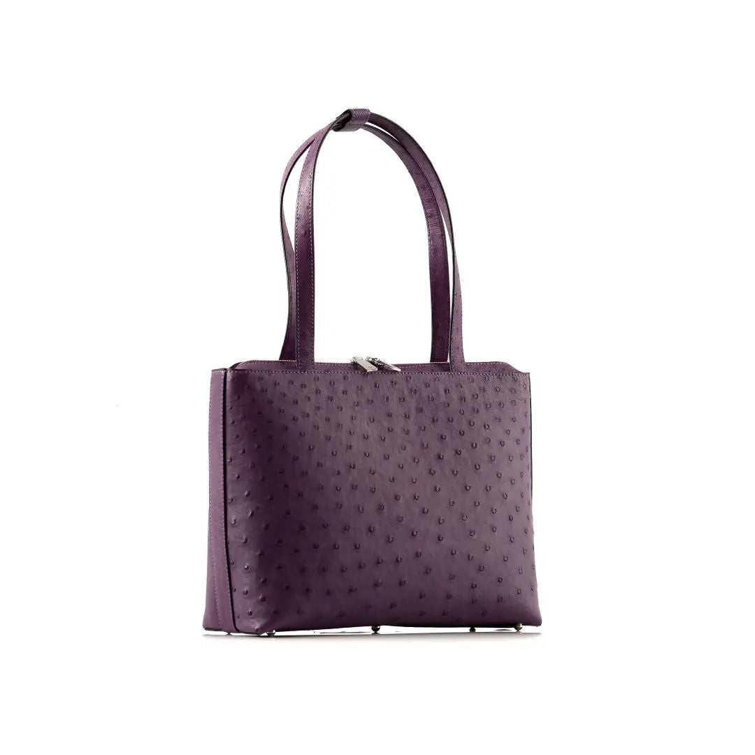 Purple Lilibet Ostrich Leather Tote Bag Bellabags Bellabags