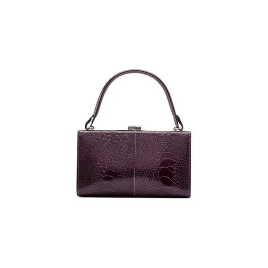 Purple Libby Ostrich Leather Evening Bag Bellabags Bellabags