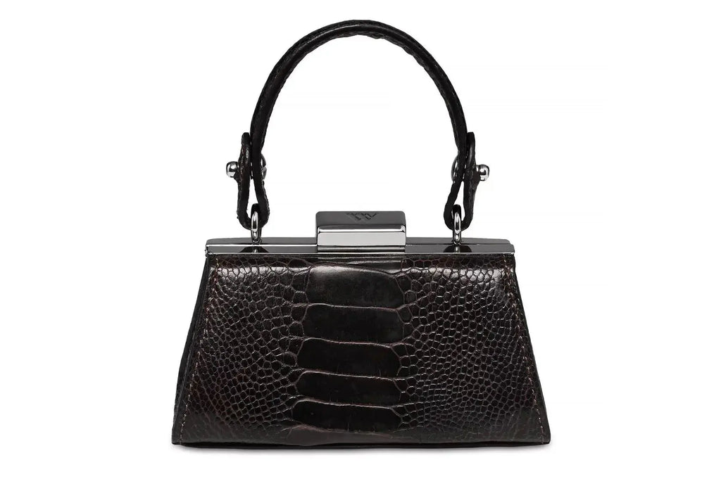 Black Nevada Ostrich Leather Micro Bag Bellabags Bellabags