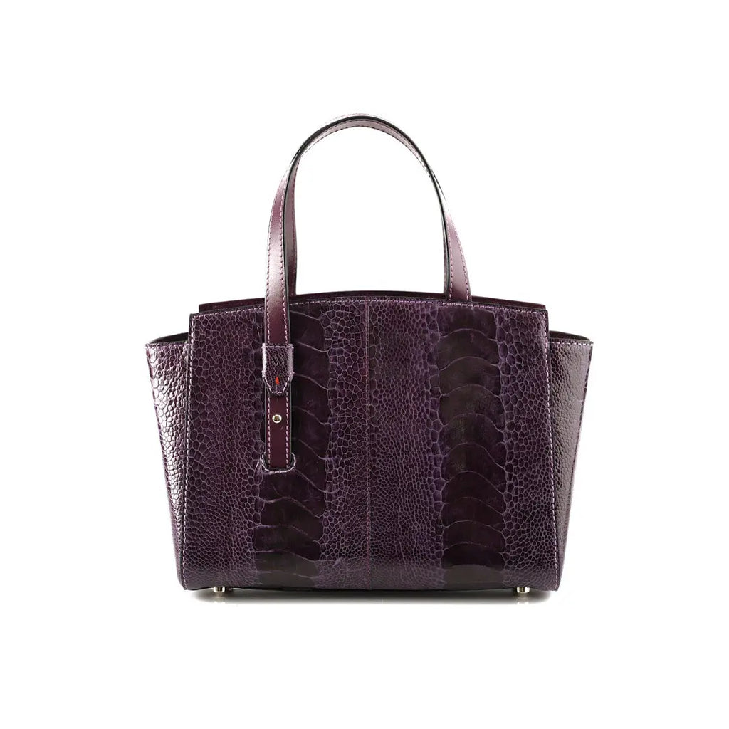 Purple Lorelai Ostrich Leather Shoulder Bag Bellabags Bellabags