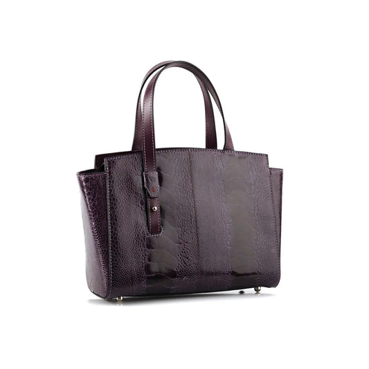 Purple Lorelai Ostrich Leather Shoulder Bag Bellabags Bellabags