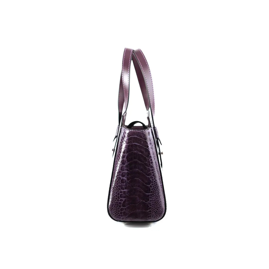 Purple Lorelai Ostrich Leather Shoulder Bag Bellabags Bellabags
