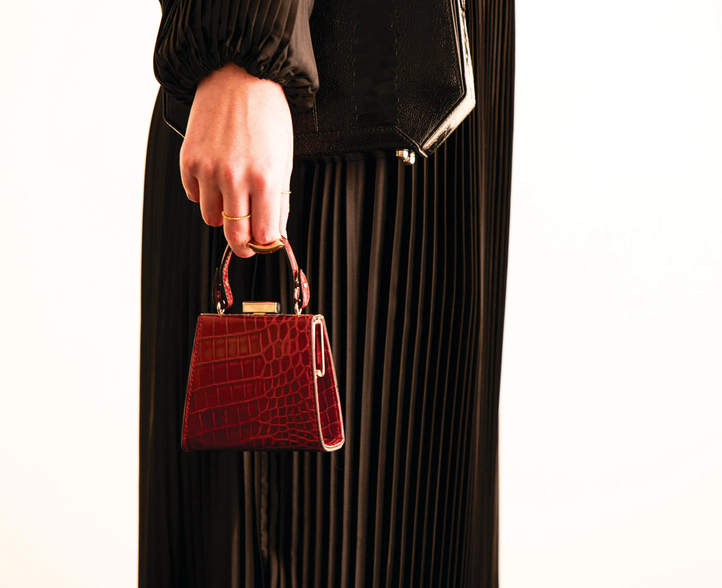 Purple Vegas Ostrich Leather Micro Bag Bellabags Bellabags