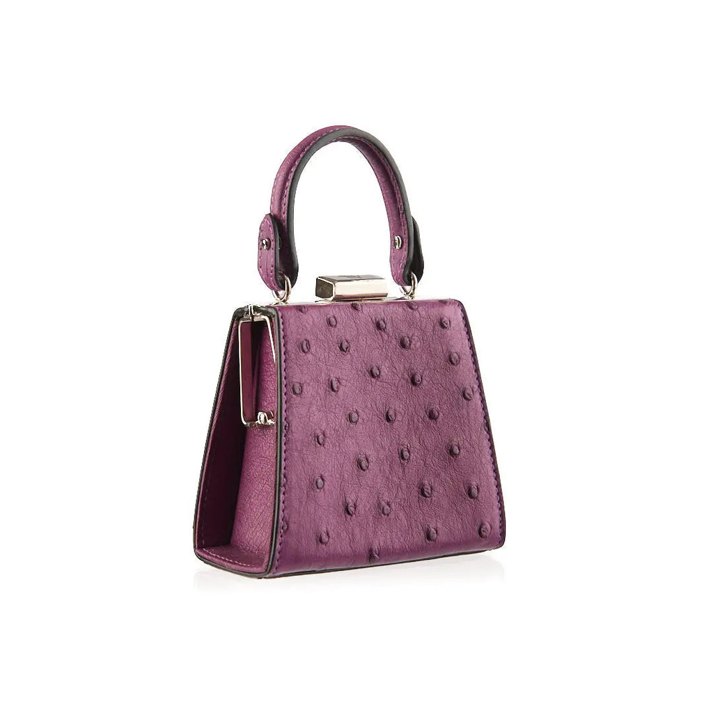 Purple Vegas Ostrich Leather Micro Bag Bellabags Bellabags