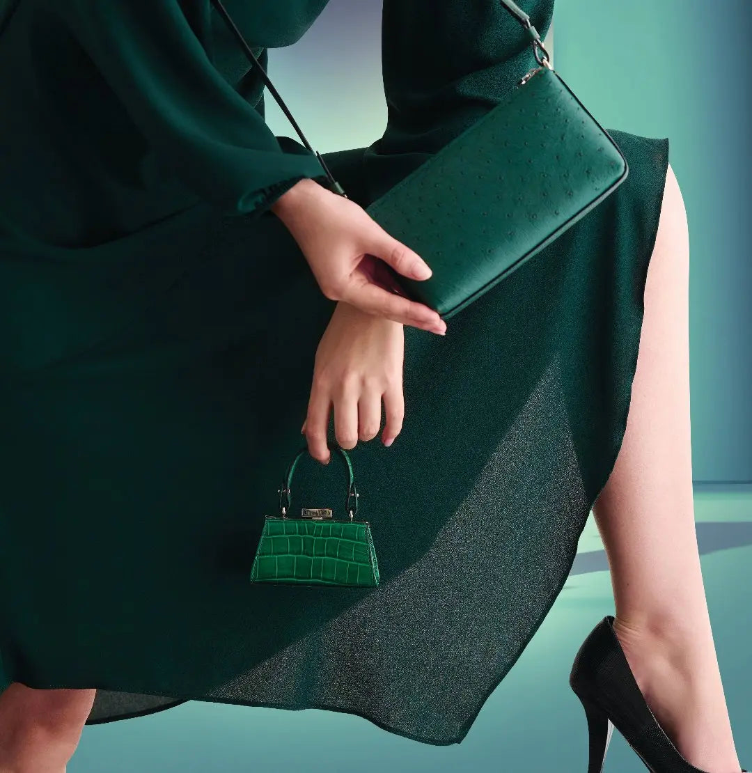 Black Los Angeles Ostrich Leather Purse Bellabags Bellabags