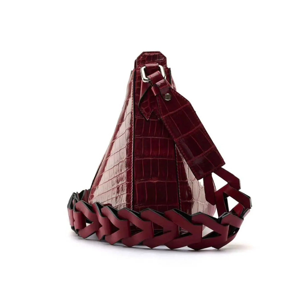 Red Luna Crocodile Leather Shoulder Bag Bellabags Bellabags