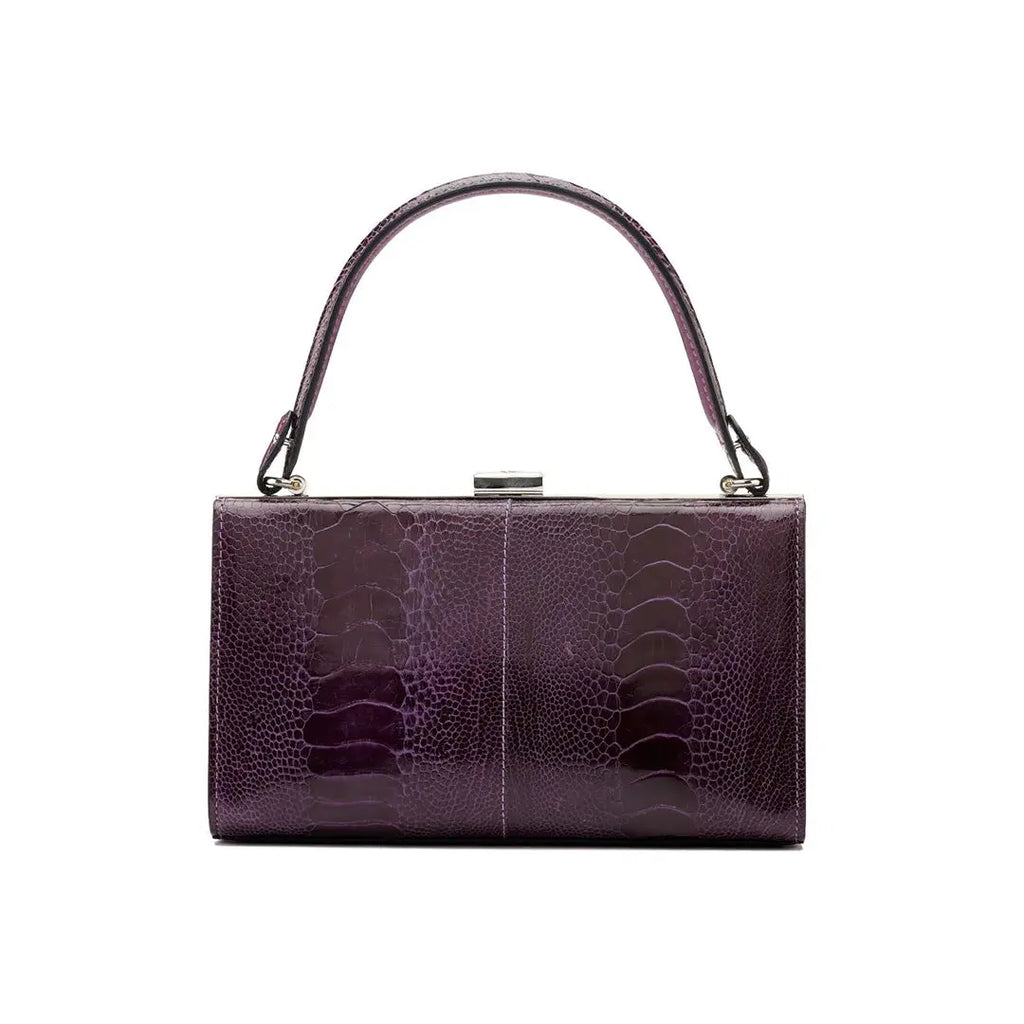 Purple Libby Ostrich Leather Evening Bag Bellabags Bellabags
