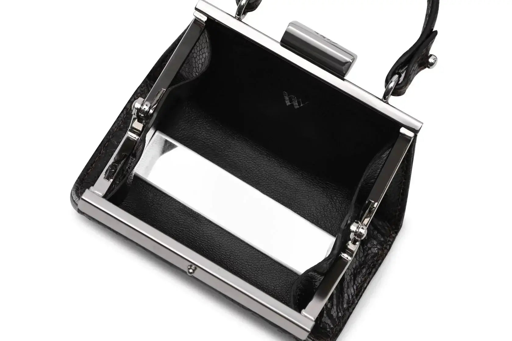 Black Nevada Ostrich Leather Micro Bag Bellabags Bellabags