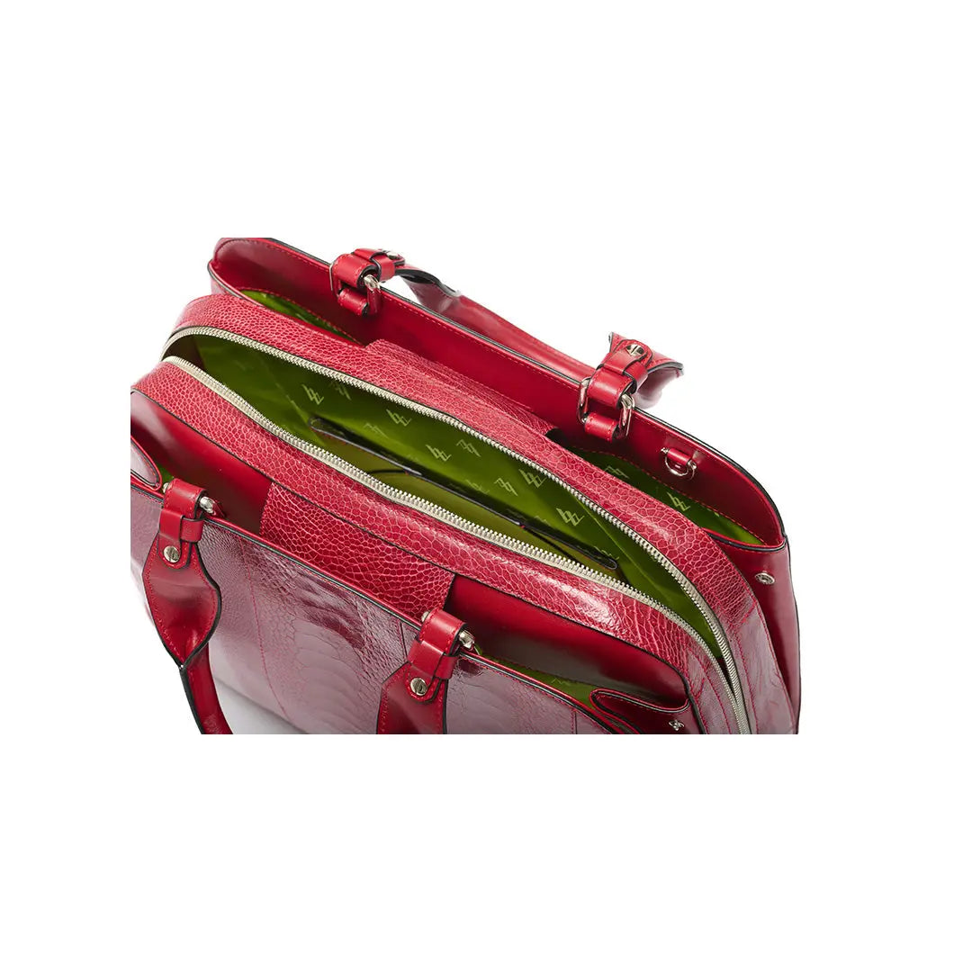 Red Lexington Ostrich Leather Business Bag Bellabags Bellabags