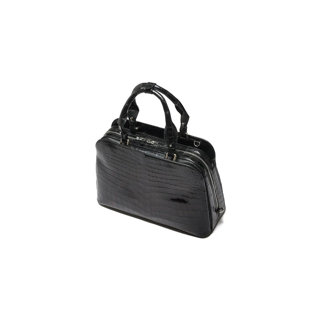 Black Lexington Crocodile Leather Business Bag Bellabags Bellabags