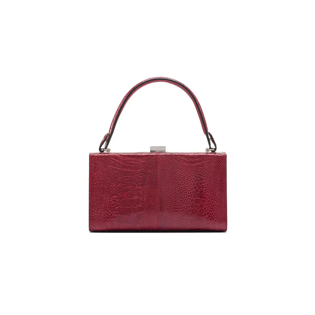 Red Libby Ostrich Leather Evening Bag Bellabags Bellabags