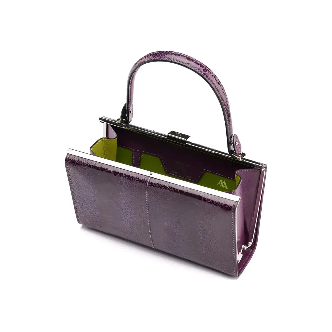 Purple Libby Ostrich Leather Evening Bag Bellabags Bellabags