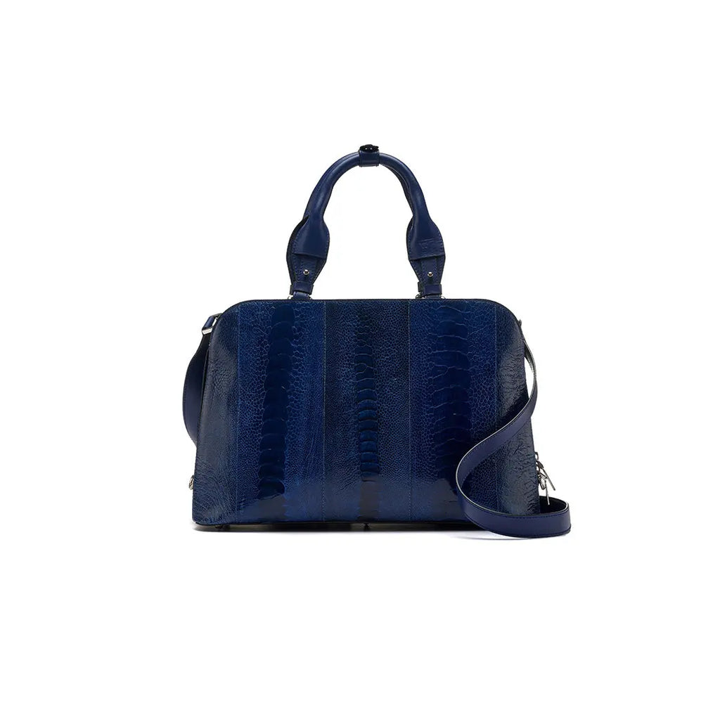 Blue Lexington Ostrich Leather Business Bag Bellabags Bellabags