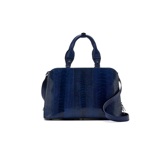 Blue Lexington Ostrich Leather Business Bag Bellabags Bellabags
