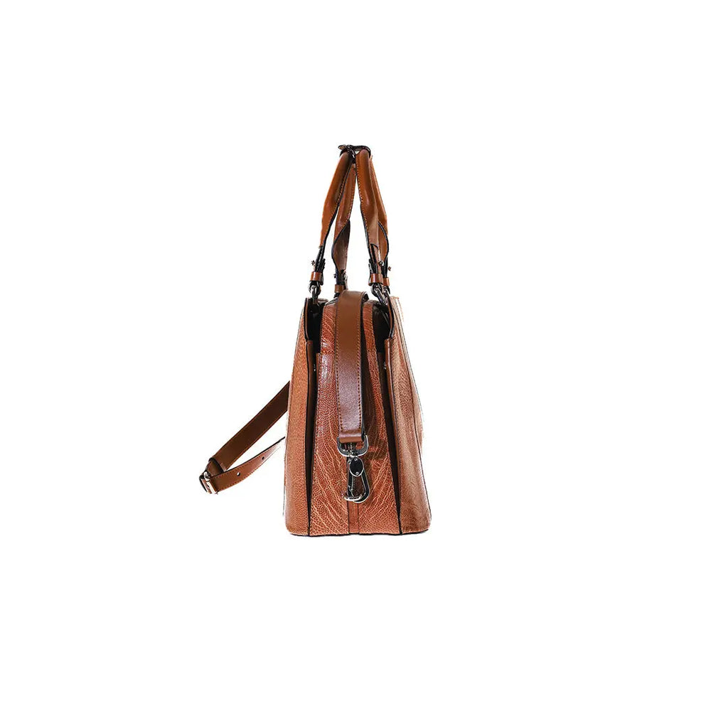Brown Lexington Ostrich Leather Business Bag Bellabags Bellabags