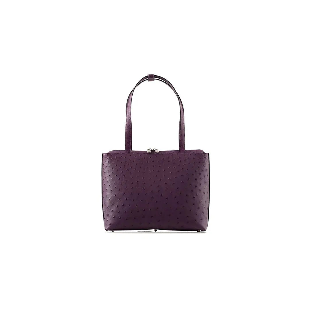 Purple Lilibet Ostrich Leather Tote Bag Bellabags Bellabags
