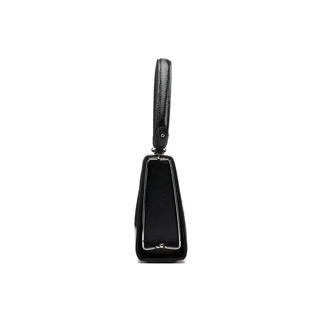 Black Libby Ostrich Leather Evening Bag Bellabags Bellabags