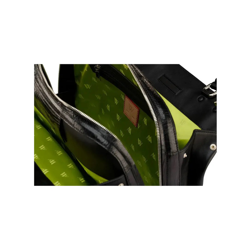 Black Lexington Ostrich Leg Leather Business Bag Bellabags Bellabags