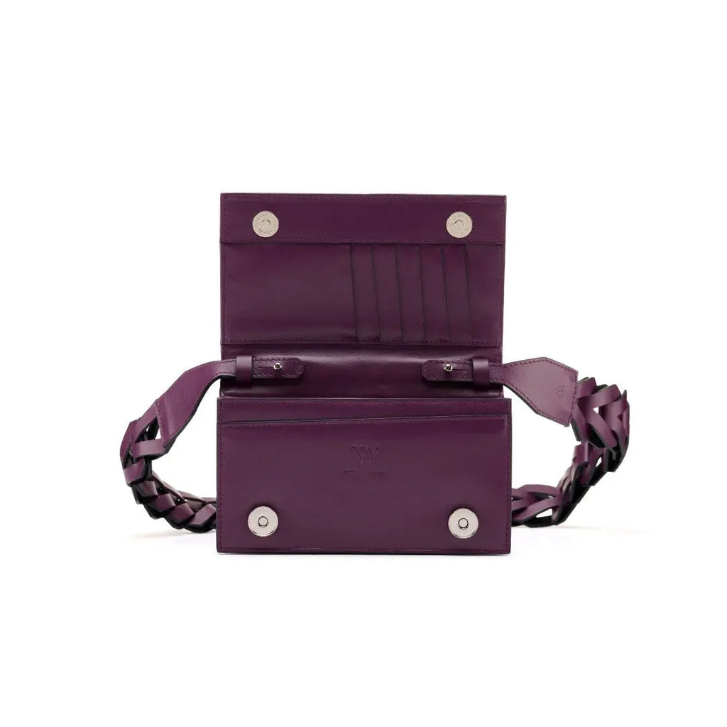 Purple Georgia Ostrich Leg Leather Clutch Bag Bellabags Bellabags