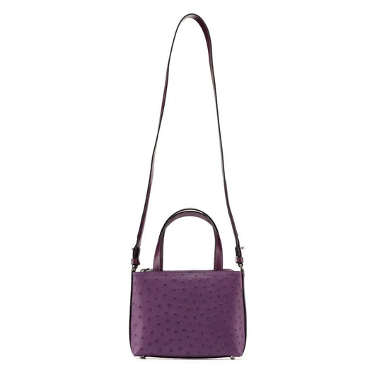 Purple Lily Ostrich Quill Leather Shoulder Bag Bellabags Bellabags