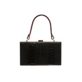 Black Libby Limited Edition Ostrich Leather Evening Bag With Light Pink Gussets Bellabags Bellabags