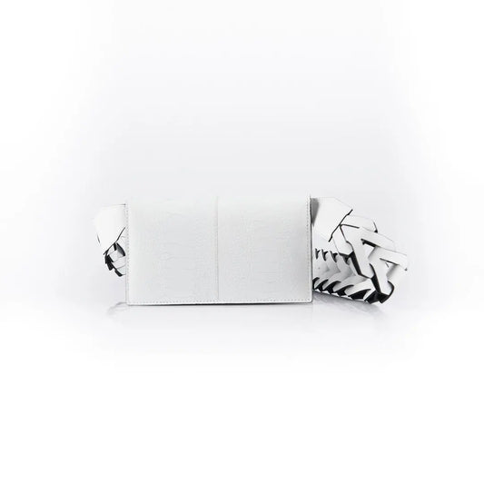 White Georgia Ostrich Leather Clutch Bag Bellabags Bellabags