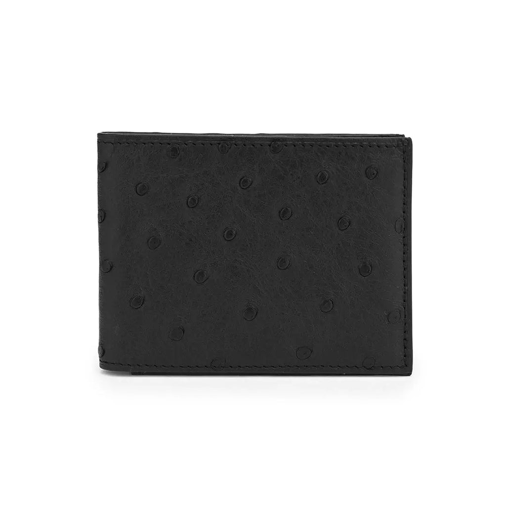 Black Alaska Ostrich Quill Leather Wallet Bellabags Bellabags