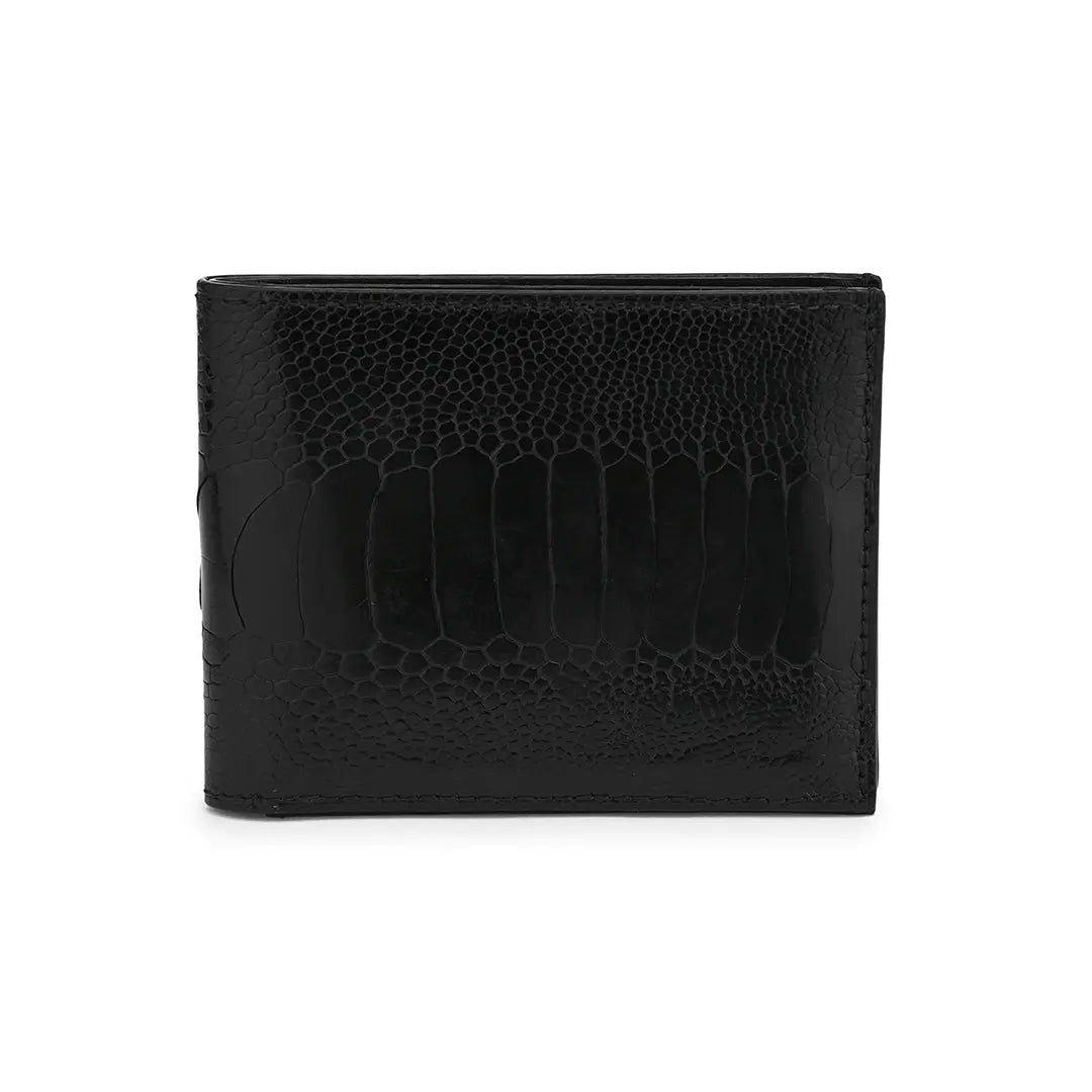 Black Alaska Ostrich Leg Leather Wallet Bellabags Bellabags