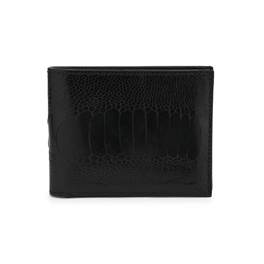 Black Alaska Ostrich Leg Leather Wallet Bellabags Bellabags
