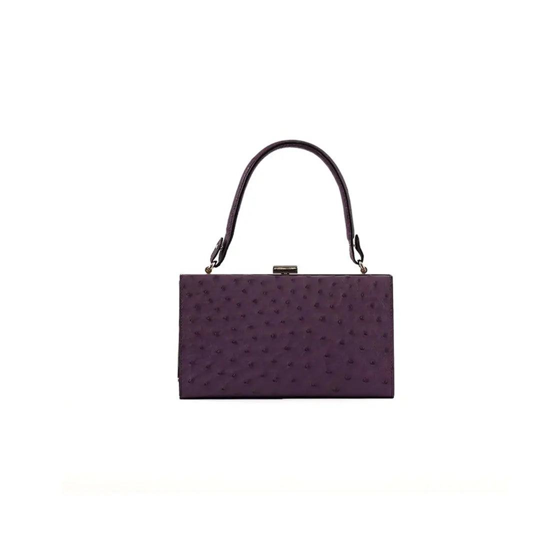 Purple Libby Ostrich Leather Evening Bag Bellabags Bellabags