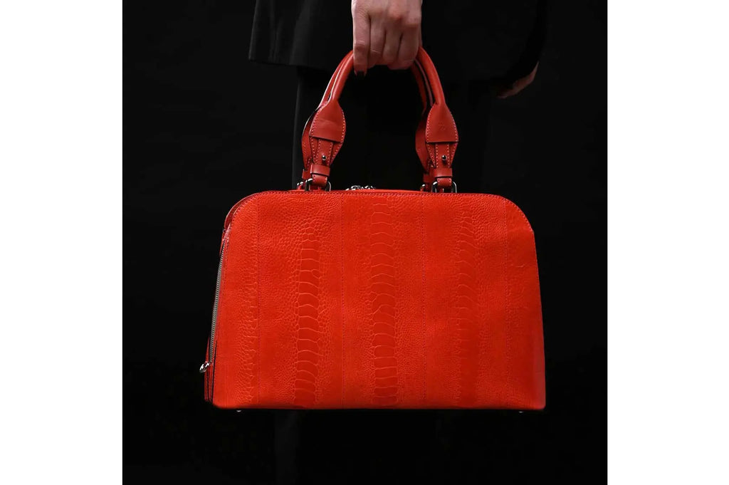 Red Lexington Ostrich Leather Business bag Bellabags Bellabags