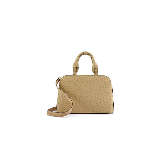 Beige Lexington Ostrich Leather Business Bag Bellabags Bellabags