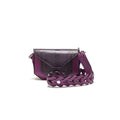 Purple Lee Ostrich Leg Leather Shoulder Bag Bellabags Bellabags