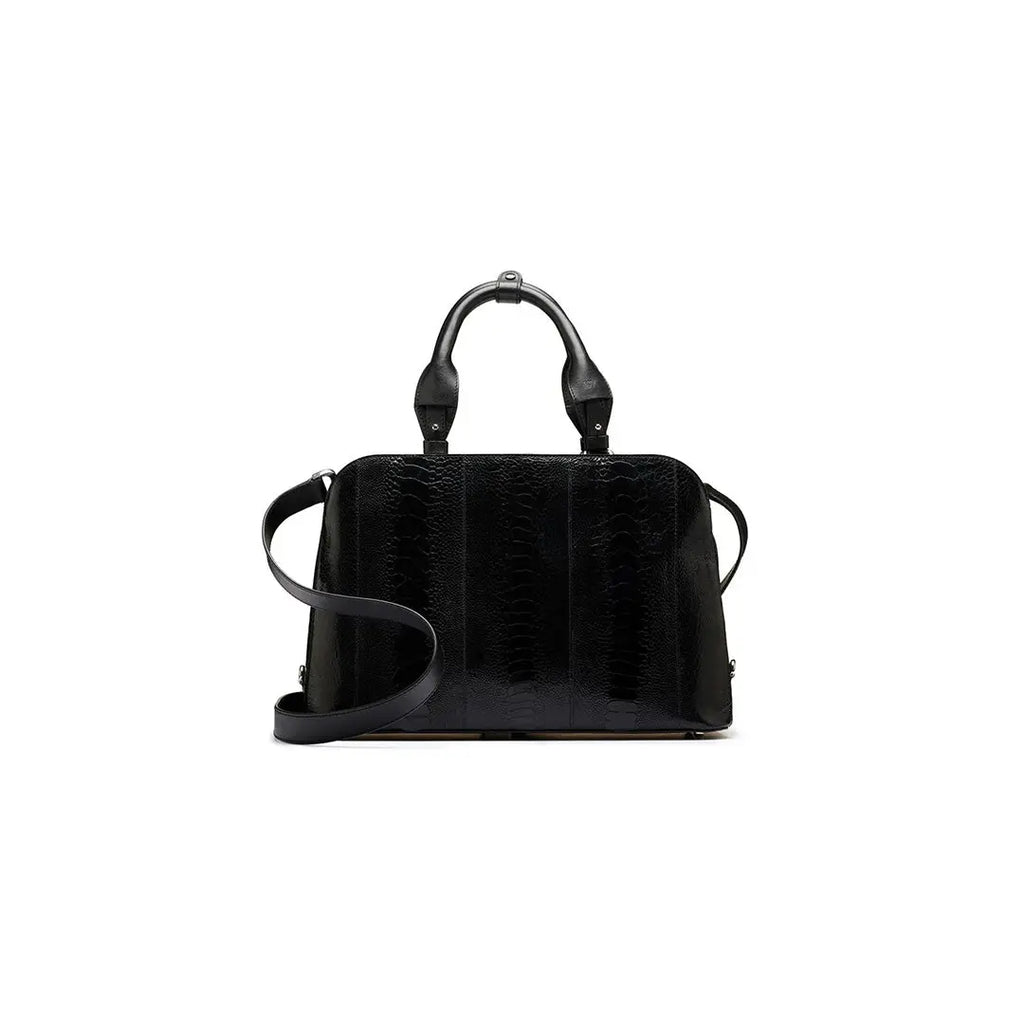 Black Lexington Ostrich Leg Leather Business Bag Bellabags Bellabags